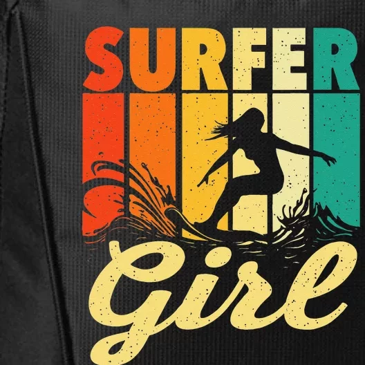 Surfer Girl Waves Surfing Trainer Surfboard Lover City Backpack