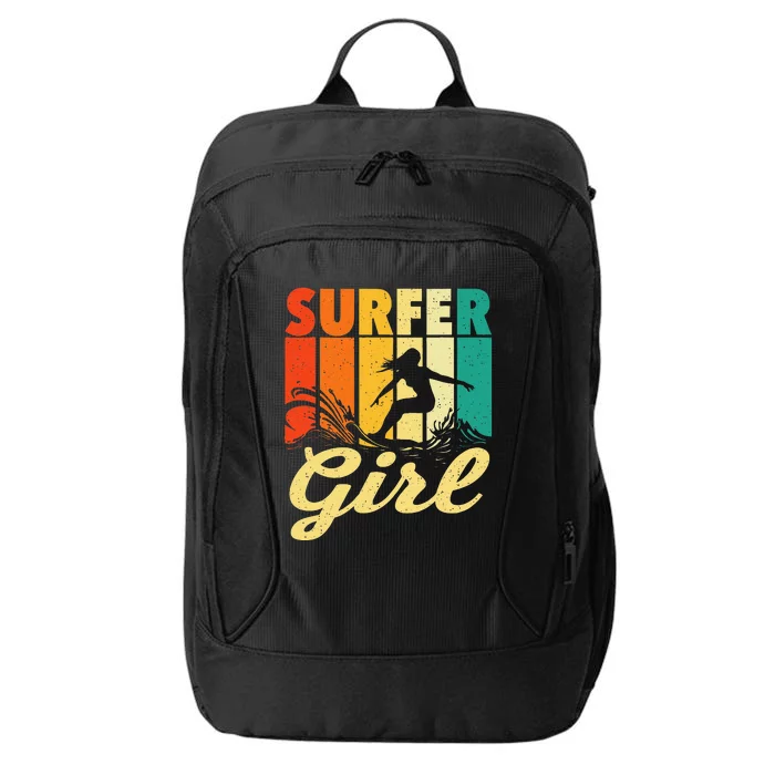 Surfer Girl Waves Surfing Trainer Surfboard Lover City Backpack