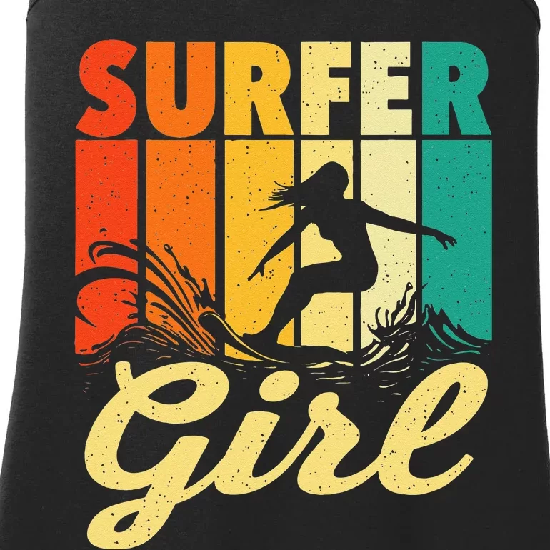 Surfer Girl Waves Surfing Trainer Surfboard Lover Ladies Essential Tank