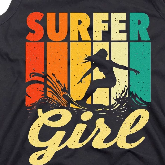 Surfer Girl Waves Surfing Trainer Surfboard Lover Tank Top