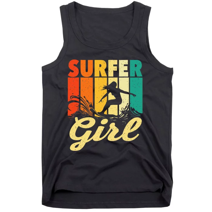 Surfer Girl Waves Surfing Trainer Surfboard Lover Tank Top