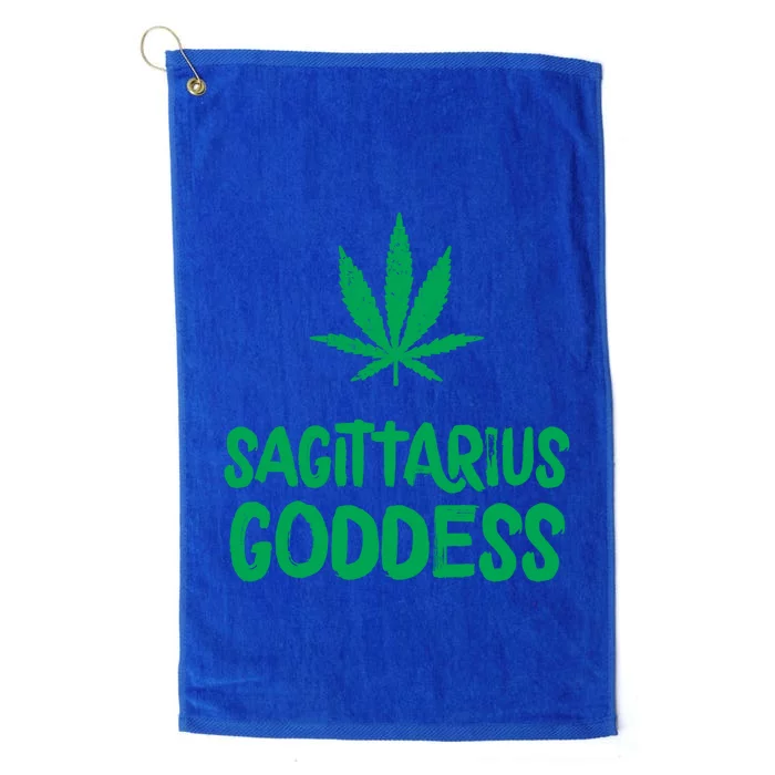 Sagittarius Goddess Weed Leaf Marijuana Horoscope Astrology Gift Platinum Collection Golf Towel