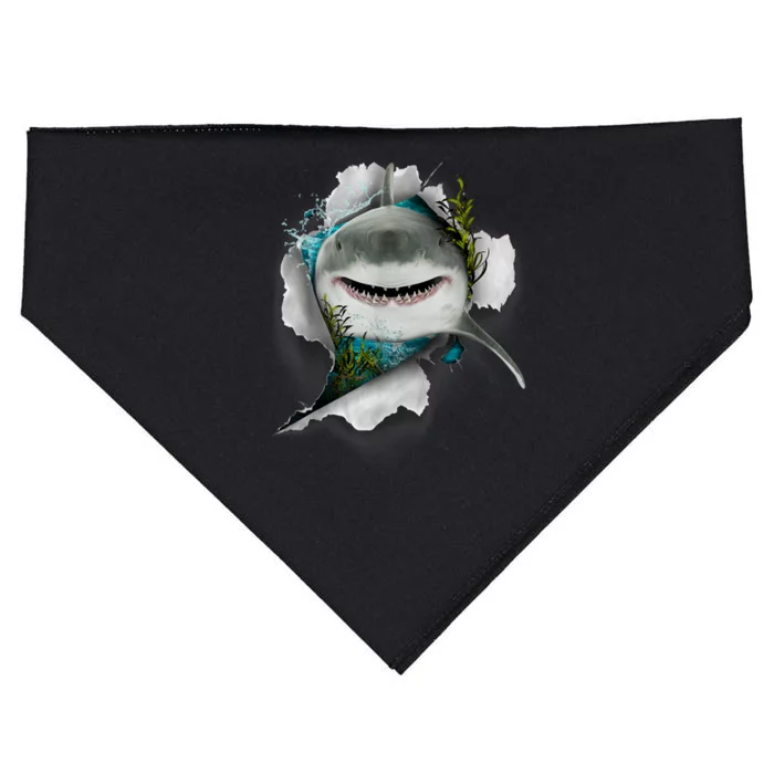 Shark Great White Shark Deep Sea Fishing Funny Shark USA-Made Doggie Bandana