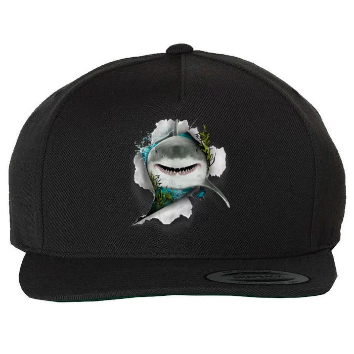 Shark Great White Shark Deep Sea Fishing Funny Shark Wool Snapback Cap