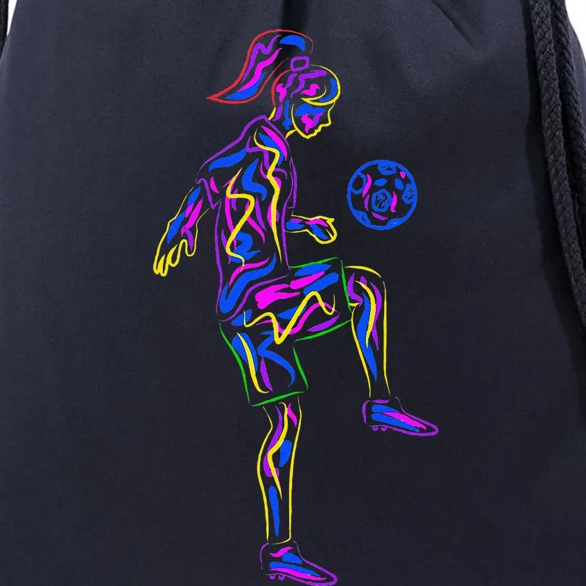 Soccer Girl Women Players Drawstring Bag