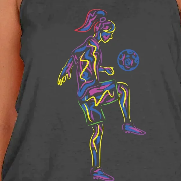 Soccer Girl Women Players Women's Knotted Racerback Tank