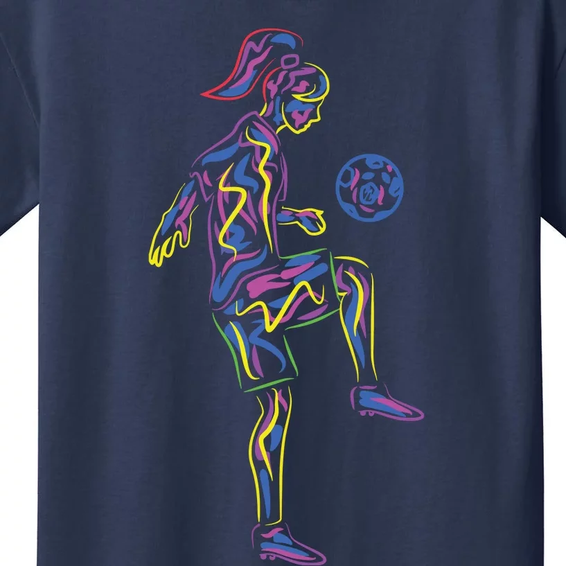 Soccer Girl Women Players Kids T-Shirt