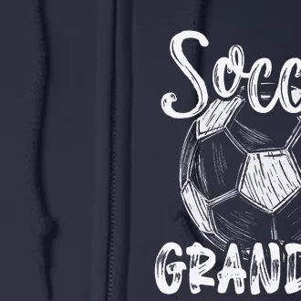 Soccer Grandma Women Family Matching Team Player Soccer Ball Full Zip Hoodie