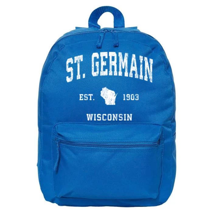 St. Germain Wisconsin Wi Vintage Athletic Sports 16 in Basic Backpack