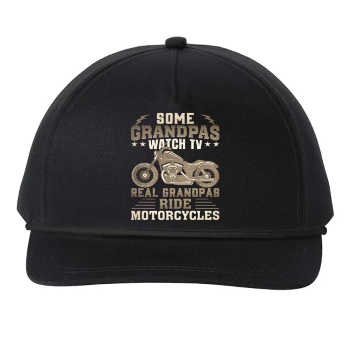 Some Grandpas Watch TV Real Grandpas Ride Motorcycles Snapback Five-Panel Rope Hat