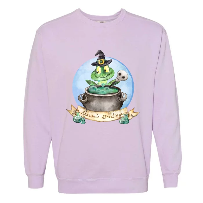 Season's Greetings Witchy Halloween Meaningful Gift Garment-Dyed Sweatshirt