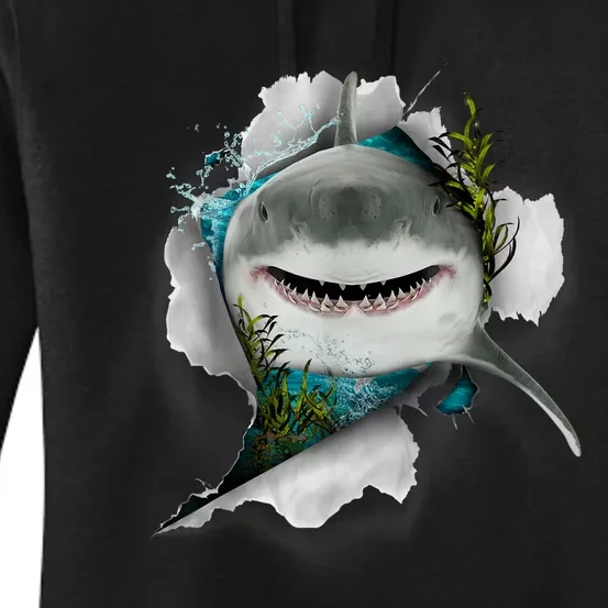 Shark Great White Shark Deep Sea Fishing Funny Shark Women's Pullover Hoodie