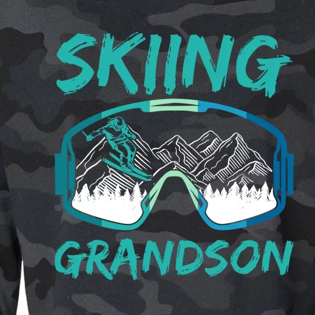 Skiing Grandson Winter Sports Skier Ski Lover Gift Cropped Pullover Crew