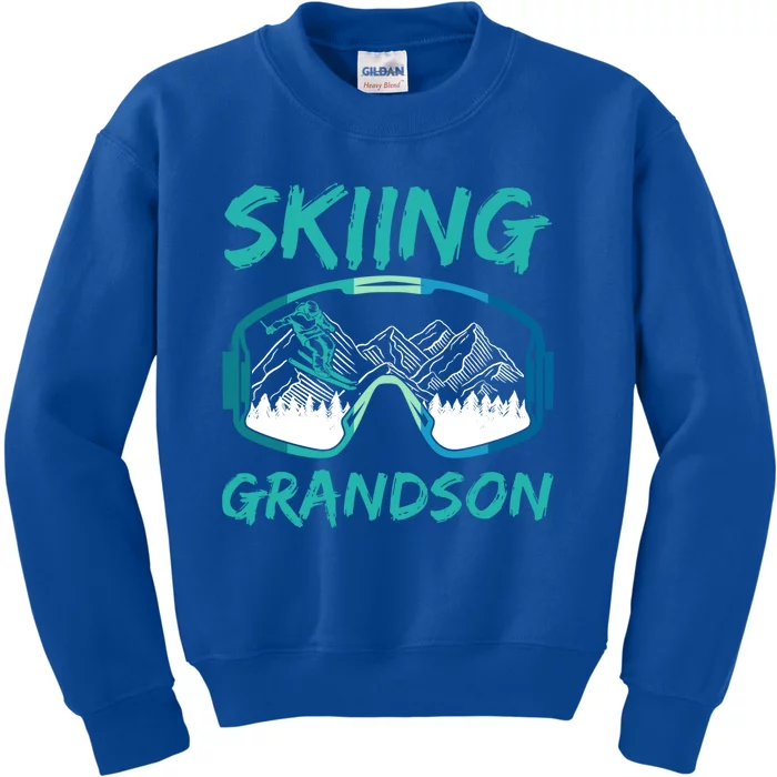 Skiing Grandson Winter Sports Skier Ski Lover Gift Kids Sweatshirt