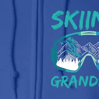 Skiing Grandson Winter Sports Skier Ski Lover Gift Full Zip Hoodie