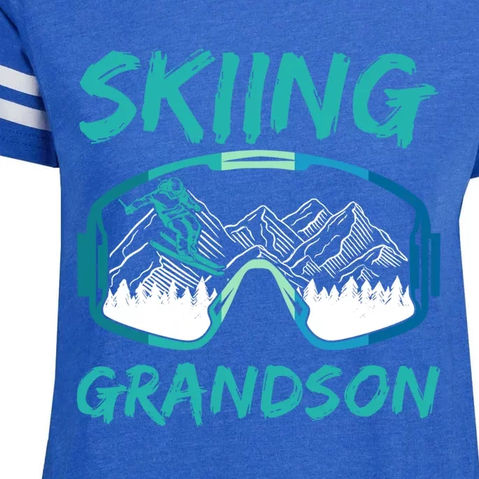 Skiing Grandson Winter Sports Skier Ski Lover Gift Enza Ladies Jersey Football T-Shirt