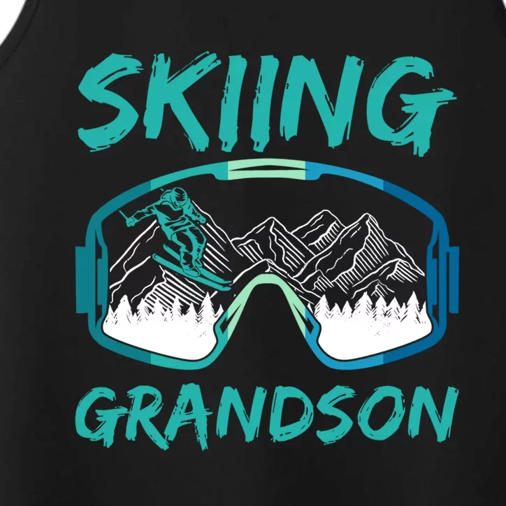 Skiing Grandson Winter Sports Skier Ski Lover Gift Performance Tank