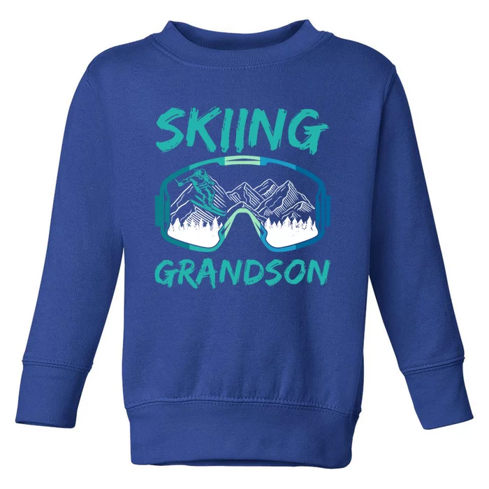 Skiing Grandson Winter Sports Skier Ski Lover Gift Toddler Sweatshirt