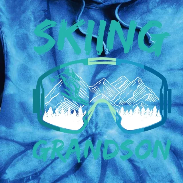 Skiing Grandson Winter Sports Skier Ski Lover Gift Tie Dye Hoodie