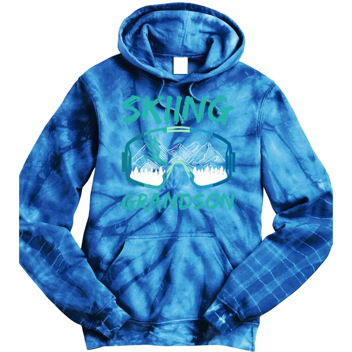 Skiing Grandson Winter Sports Skier Ski Lover Gift Tie Dye Hoodie