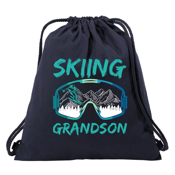 Skiing Grandson Winter Sports Skier Ski Lover Gift Drawstring Bag