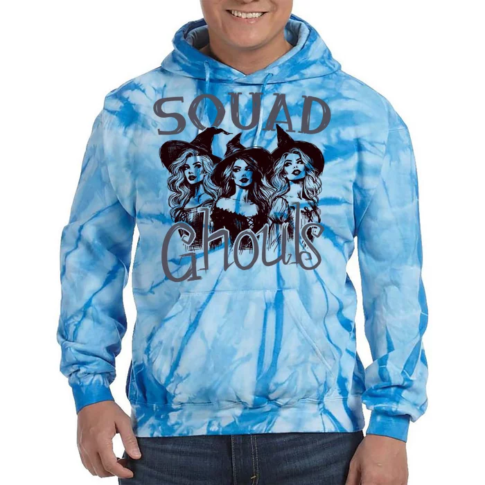 Squad Ghouls Witches Halloween Festive Tie Dye Hoodie