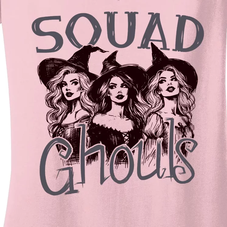 Squad Ghouls Witches Halloween Festive Women's V-Neck T-Shirt