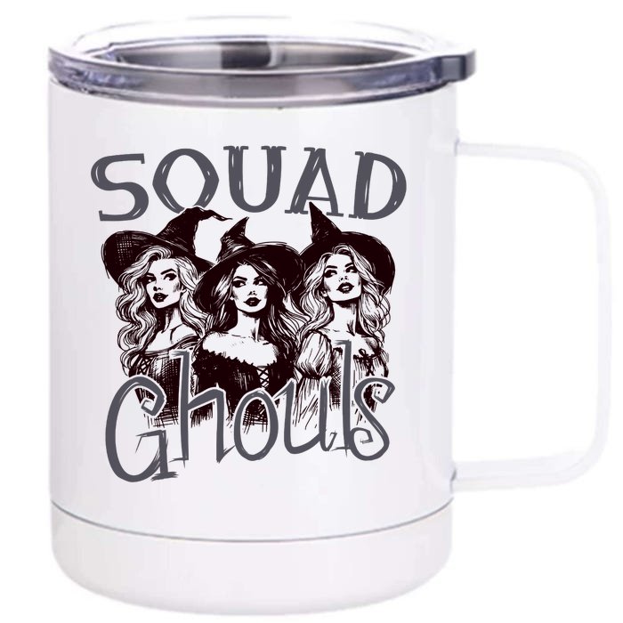 Squad Ghouls Witches Halloween Festive Front & Back 12oz Stainless Steel Tumbler Cup