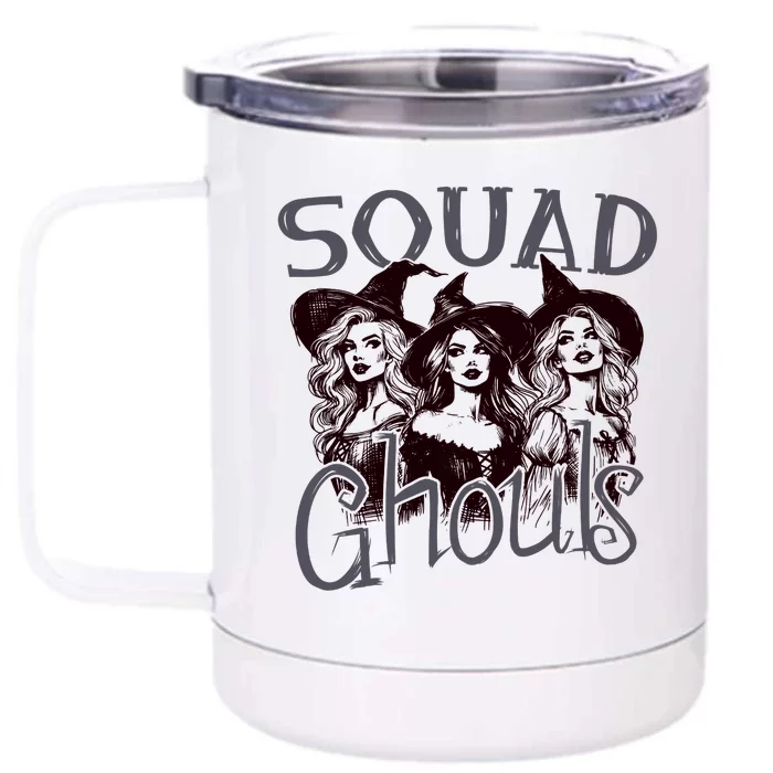 Squad Ghouls Witches Halloween Festive Front & Back 12oz Stainless Steel Tumbler Cup