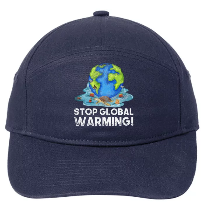 Stop Global Warming Climate Change Awareness Earth Day 7-Panel Snapback Hat