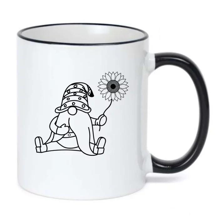 Summer Gnomes With Sunflower Black Color Changing Mug