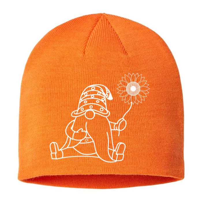 Summer Gnomes With Sunflower 8 1/2in Sustainable Knit Beanie