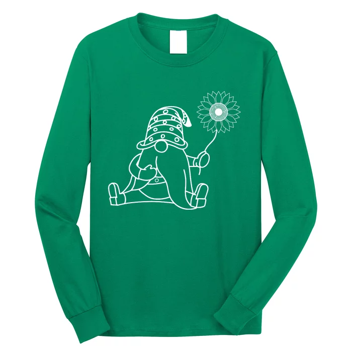 Summer Gnome With Sunflower Long Sleeve Shirt