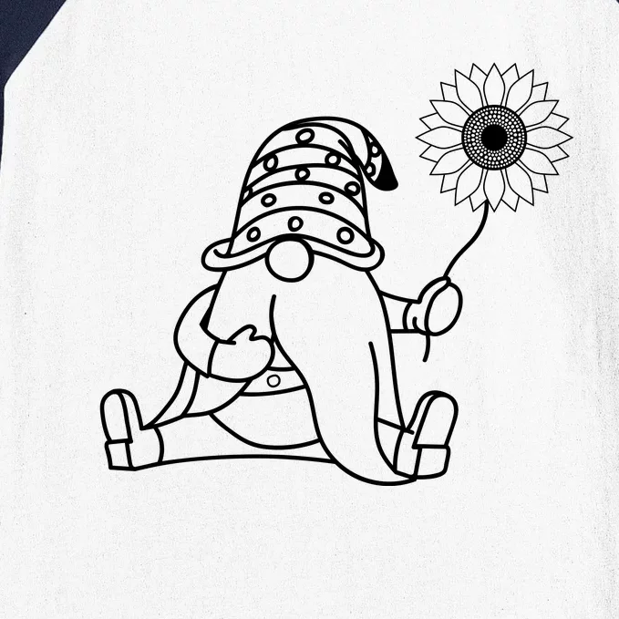 Summer Gnome With Sunflower Baseball Sleeve Shirt