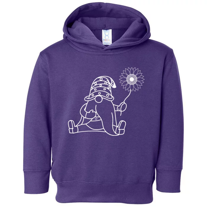 Summer Gnome With Sunflower Toddler Hoodie