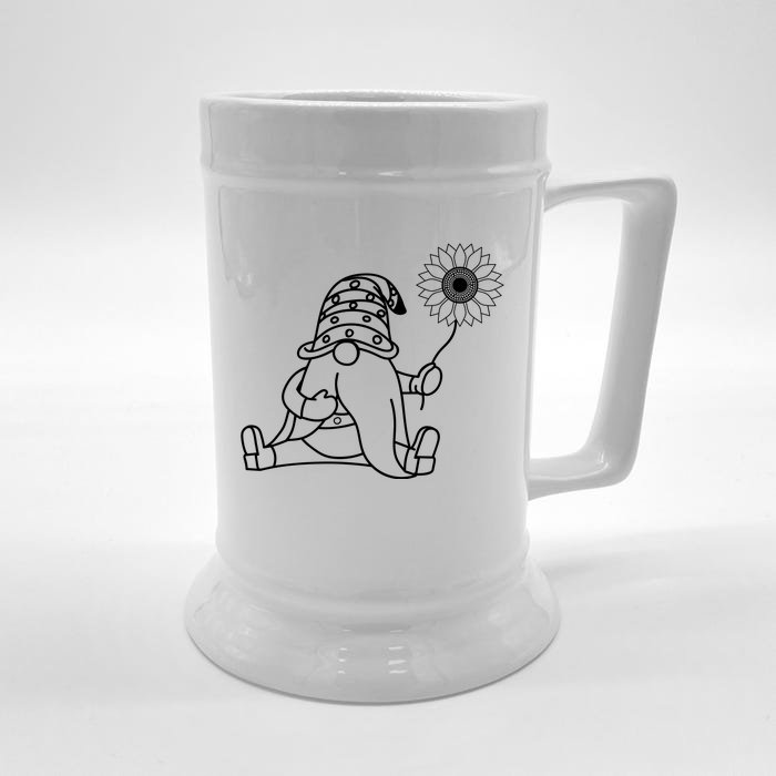 Summer Gnome With Sunflower Front & Back Beer Stein