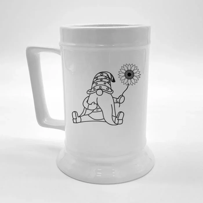 Summer Gnome With Sunflower Front & Back Beer Stein