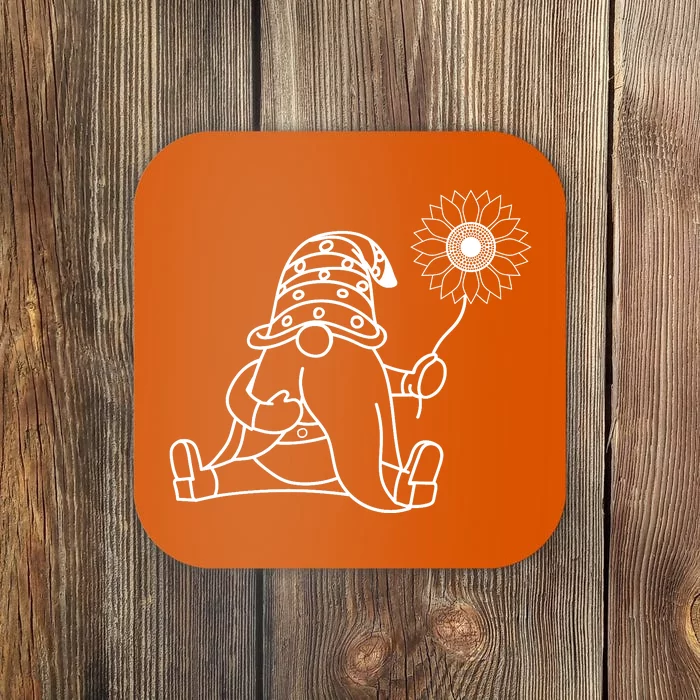 Summer Gnome With Sunflower Coaster