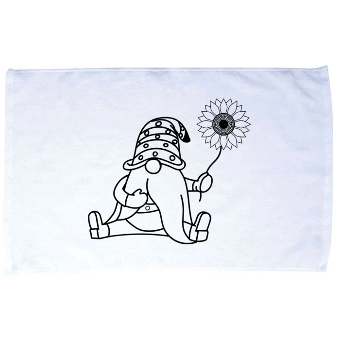 Summer Gnome With Sunflower Microfiber Hand Towel