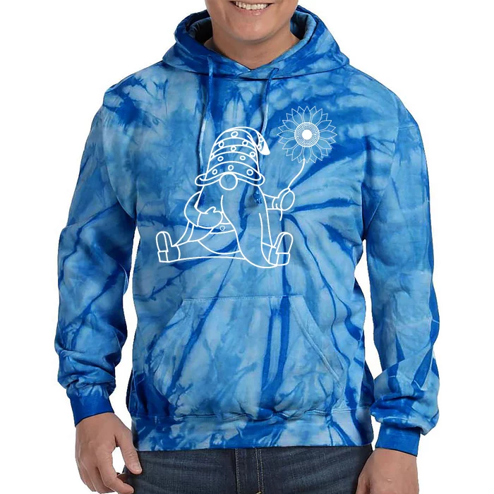 Summer Gnome With Sunflower Graphic Tie Dye Hoodie