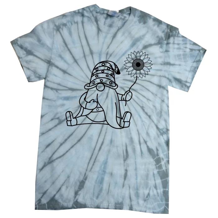 Summer Gnome With Sunflower Graphic Tie-Dye T-Shirt