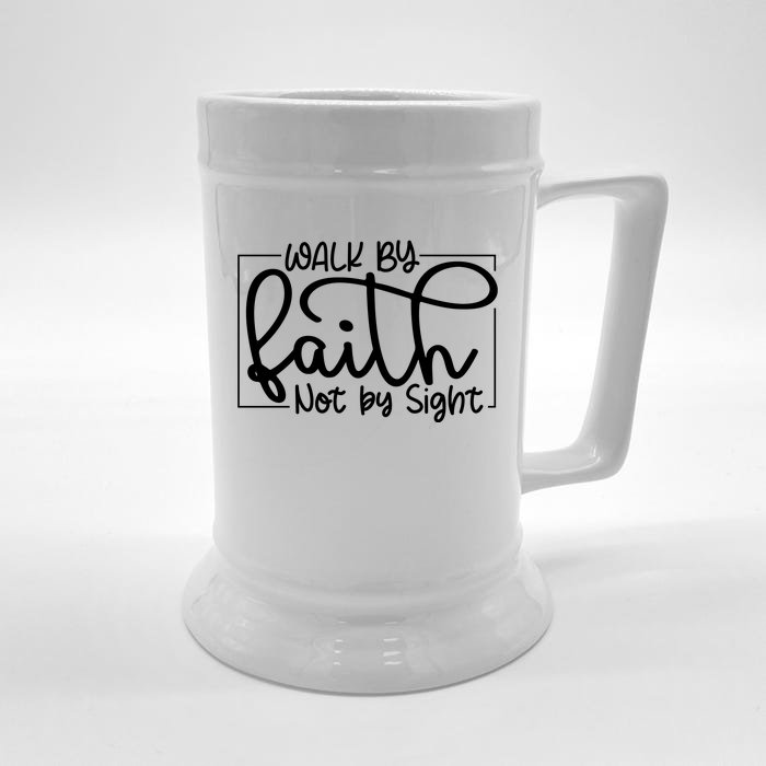 Shine Green Walk By Faith Front & Back Beer Stein