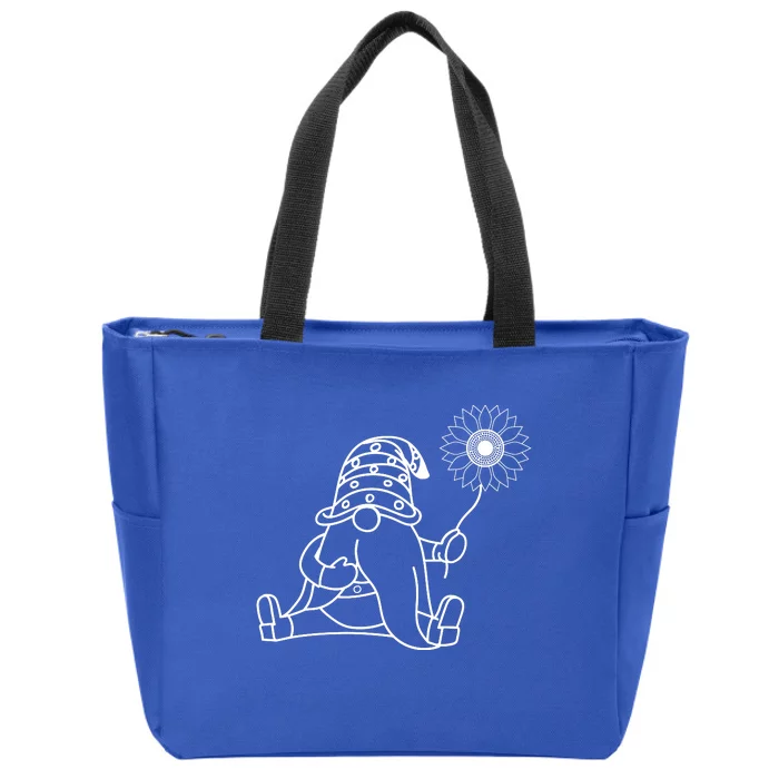 Summer Gnomes With Sunflower Zip Tote Bag