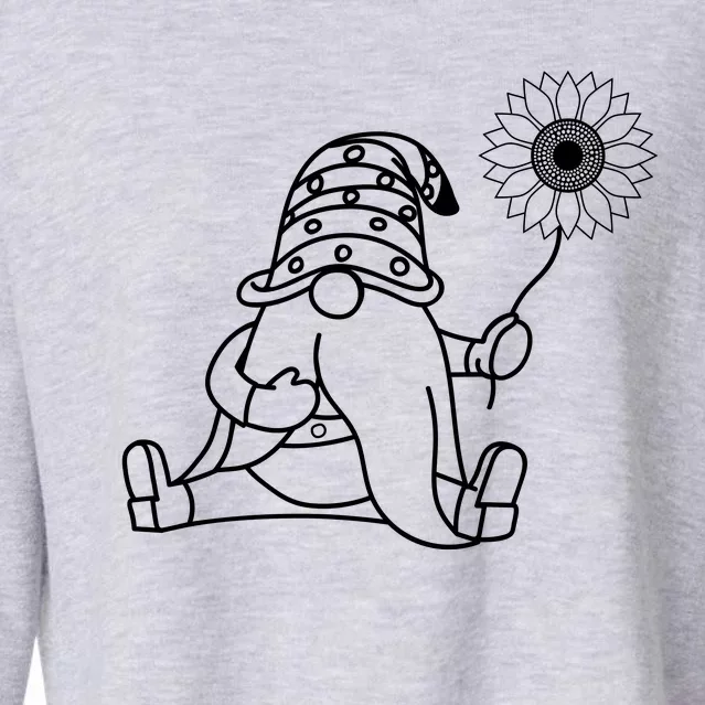 Summer Gnomes With Sunflower Cropped Pullover Crew