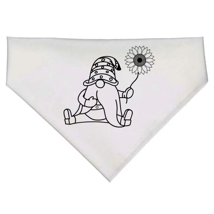 Summer Gnomes With Sunflower Illustration USA-Made Doggie Bandana