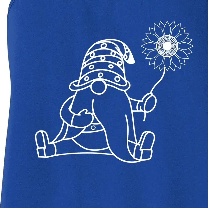 Summer Gnomes With Sunflower Graphic Women's Racerback Tank