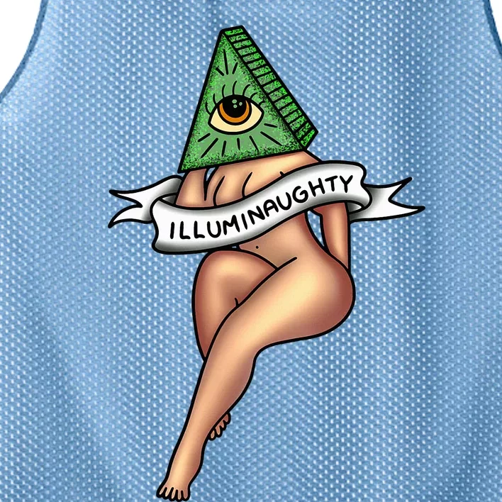 Sexy Girl X Illuminaughty X Illuminati Occult Tattoo Flash Mesh Reversible Basketball Jersey Tank