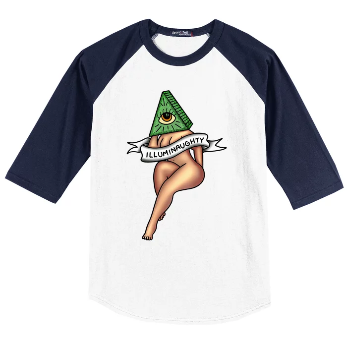 Sexy Girl X Illuminaughty X Illuminati Occult Tattoo Flash Baseball Sleeve Shirt