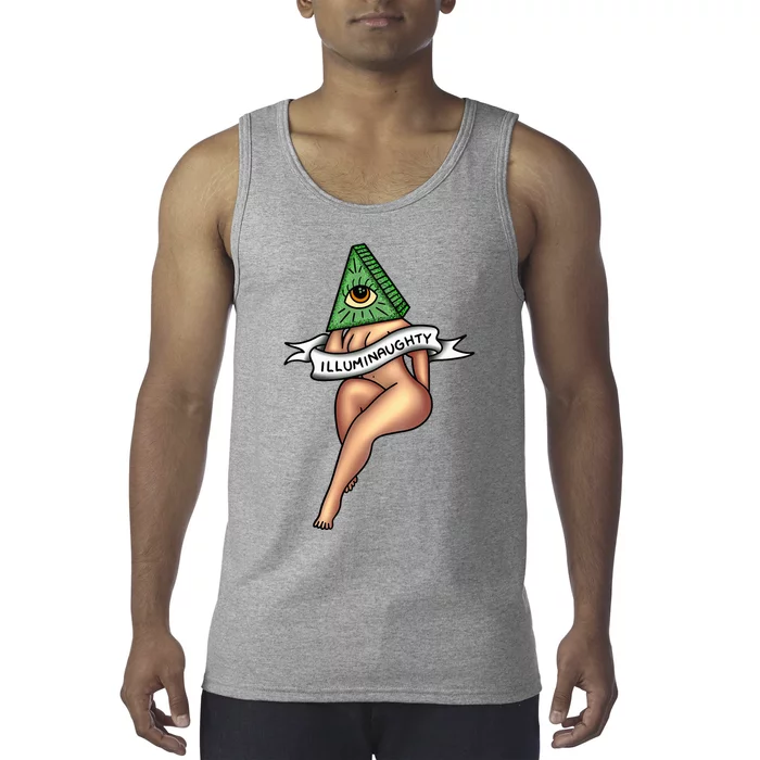 Sexy Girl X Illuminaughty X Illuminati Occult Tattoo Flash Tank Top