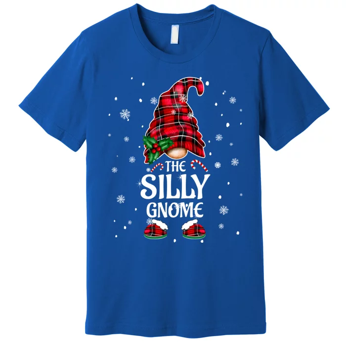 Silly Gnome Xmas Family Matching Plaid Christmas Gnomes Cool Gift Premium T-Shirt